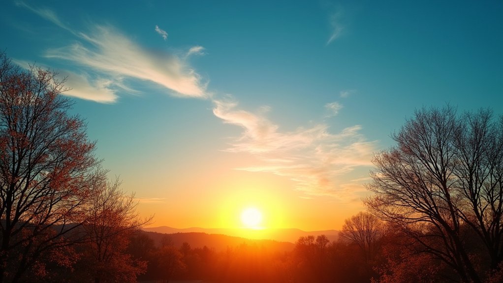 clear skies and sunshine