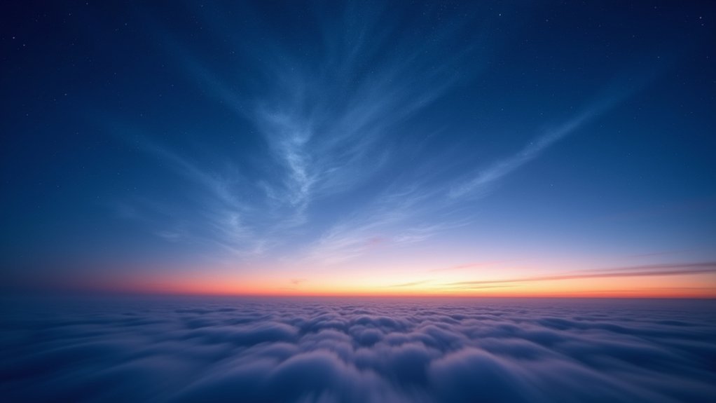 glowing clouds in twilight