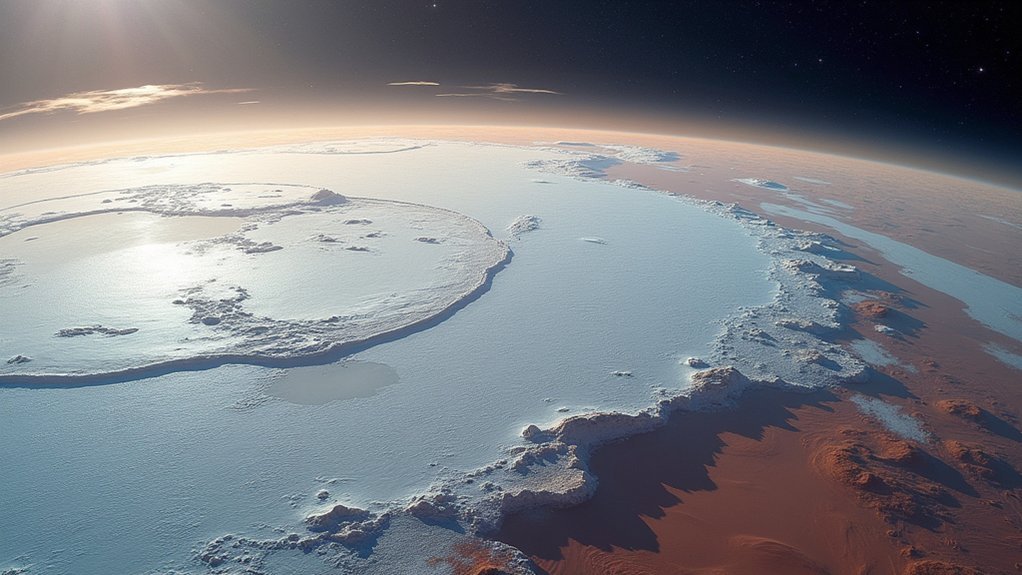 mars polar ice cap shrinkage