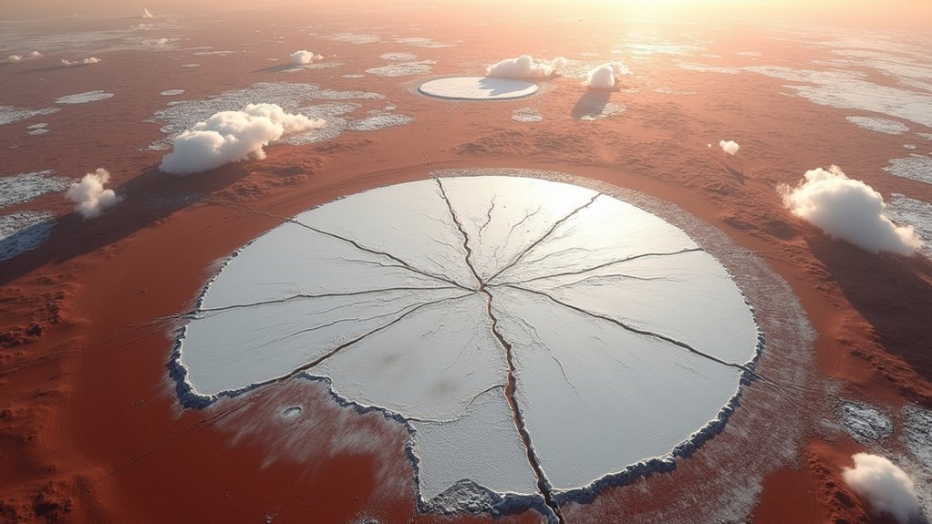 martian atmosphere impacts ice caps