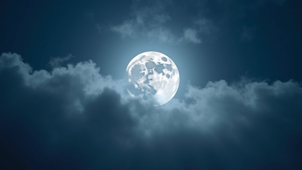 moonlight penetrating cloud layers