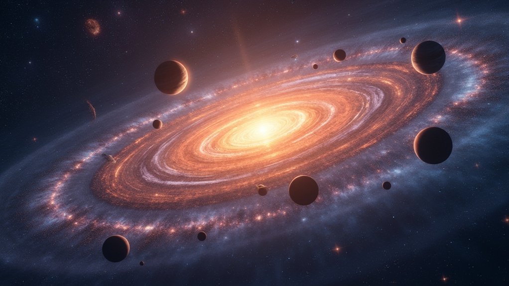 planets orbit due to gravity