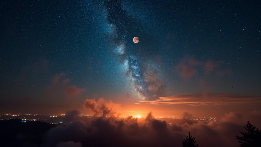 reduced visibility of stars