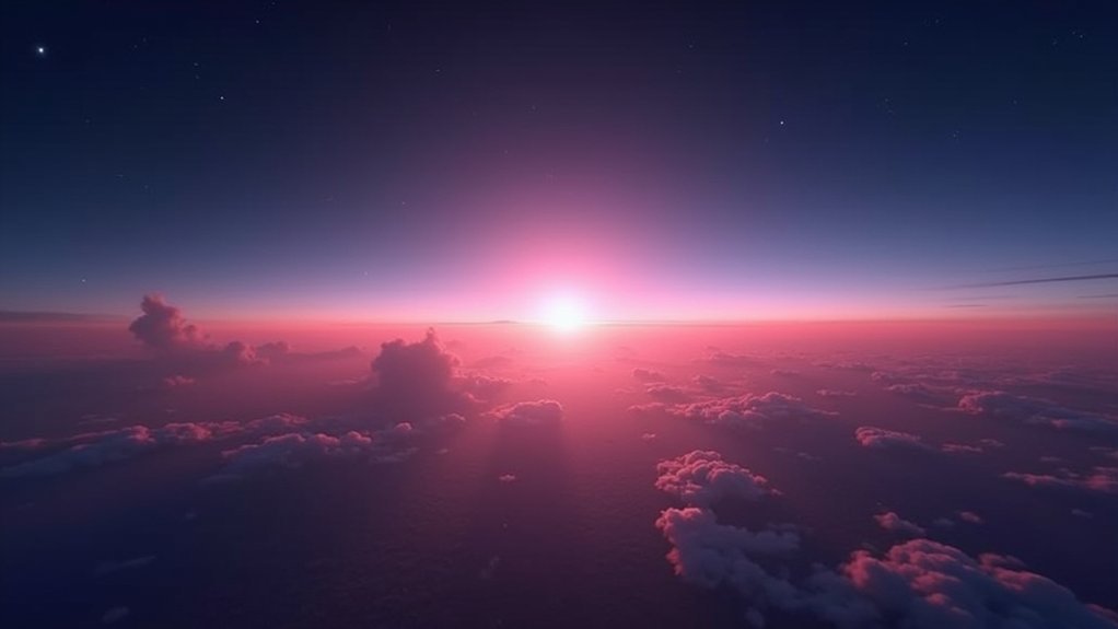 rosy glow at twilight