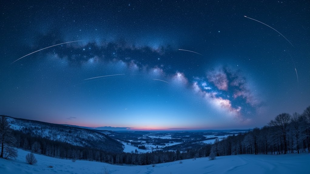 winter stars and meteor shower